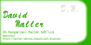 david maller business card